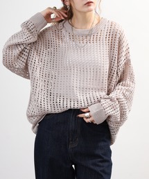 FUNALIVE（ファンアライブ）の「メッシュ編みオーバーサイズクルーニット（ニット/セーター）」