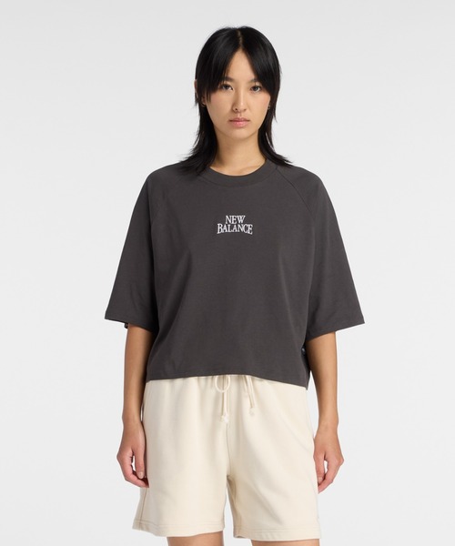 NEW BALANCE(ニューバランス)の「ニューバランス New Balance リニアヘリテージラグランTシャツ(Tシャツ/カットソー・レディース・チャコールグレー・S/M/L/XL)」の1枚目の写真