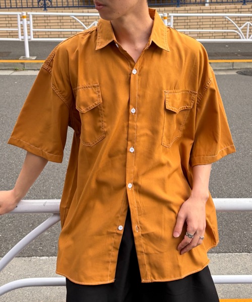 link lot（リンクロット）の「ダブルフラップステッチ半袖シャツ（シャツ/ブラウス・メンズ・ブラウン/ホワイト/ブラック・L/M）」の3枚目の写真