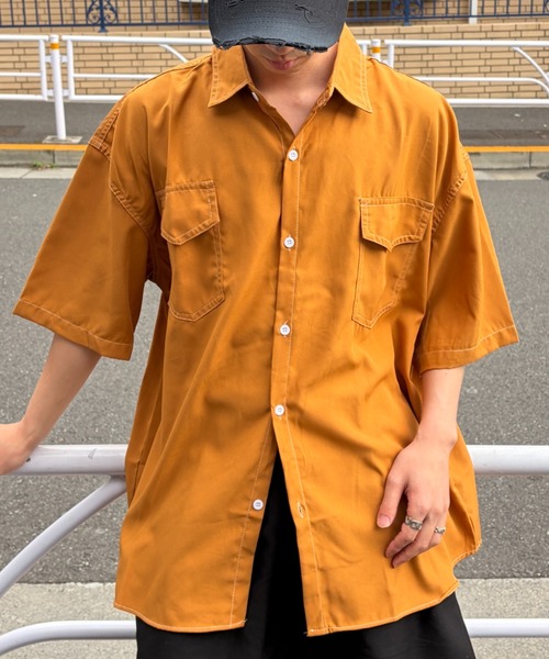link lot（リンクロット）の「ダブルフラップステッチ半袖シャツ（シャツ/ブラウス・メンズ・ブラウン/ホワイト/ブラック・L/M）」の22枚目の写真