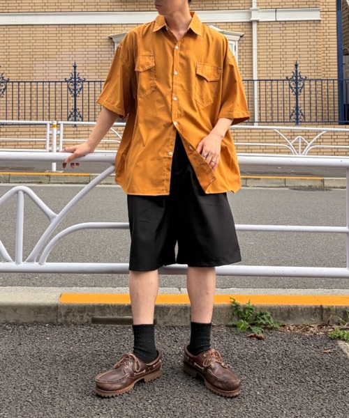 link lot（リンクロット）の「ダブルフラップステッチ半袖シャツ（シャツ/ブラウス・メンズ・ブラウン/ホワイト/ブラック・L/M）」の15枚目の写真