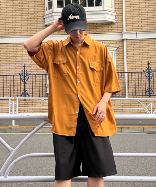 link lot（リンクロット）の「ダブルフラップステッチ半袖シャツ（シャツ/ブラウス・メンズ・ブラウン/ホワイト/ブラック・L/M）」の14枚目の写真