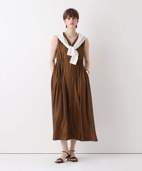 allureville フード付きベストサイズ2 新品、現行販売品タークブラウン ドロストオープンドレス（ワンピース）｜allureville（アルアバイル