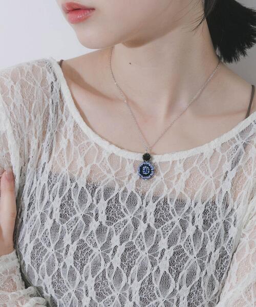 SMELLY（スメリー）の「フラワーモチーフトップネックレス（ネックレス・レディース・ブルー系その他・-）」の10枚目の写真