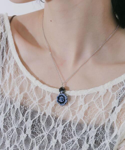 SMELLY（スメリー）の「フラワーモチーフトップネックレス（ネックレス・レディース・ブルー系その他・-）」の2枚目の写真