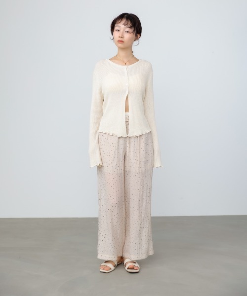 Bab(バブ)の「ウエストフリルドットパンツ(その他パンツ・レディース・アイボリー/ブルー/チャコールグレー・M)」の4枚目の写真
