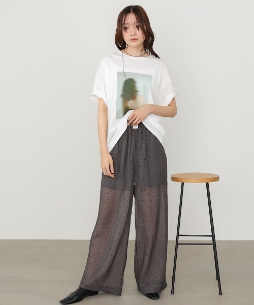Bab(バブ)の「ウエストフリルドットパンツ(その他パンツ・レディース・アイボリー/ブルー/チャコールグレー・M)」の14枚目の写真