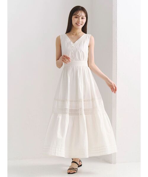 MERCURYDUO（マーキュリーデュオ）の「ポプリンバックシャンワンピース（ワンピース・レディース・オフホワイト/ネイビー/グリーン・MEDIUM/SMALL）」の12枚目の写真