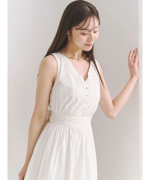 MERCURYDUO（マーキュリーデュオ）の「ポプリンバックシャンワンピース（ワンピース・レディース・オフホワイト/ネイビー/グリーン・MEDIUM/SMALL）」の13枚目の写真