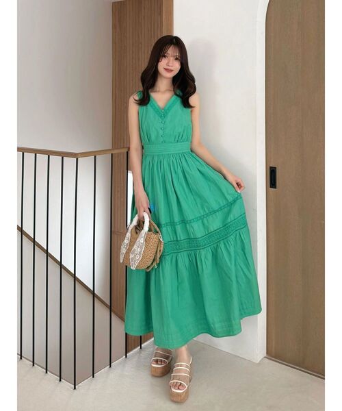 MERCURYDUO（マーキュリーデュオ）の「ポプリンバックシャンワンピース（ワンピース・レディース・オフホワイト/ネイビー/グリーン・MEDIUM/SMALL）」の16枚目の写真