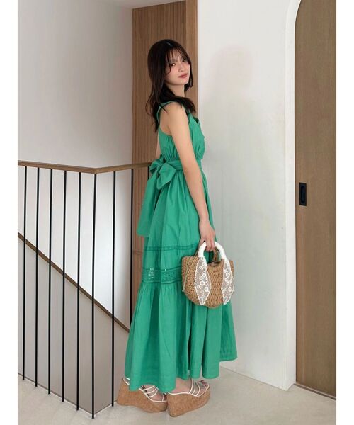 MERCURYDUO（マーキュリーデュオ）の「ポプリンバックシャンワンピース（ワンピース・レディース・オフホワイト/ネイビー/グリーン・MEDIUM/SMALL）」の17枚目の写真