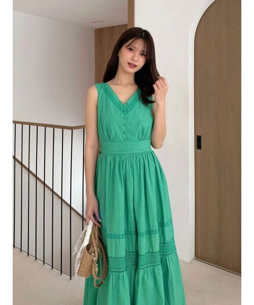 MERCURYDUO（マーキュリーデュオ）の「ポプリンバックシャンワンピース（ワンピース・レディース・オフホワイト/ネイビー/グリーン・MEDIUM/SMALL）」の19枚目の写真