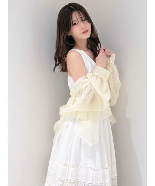 MERCURYDUO(マーキュリーデュオ)の「ポプリンバックシャンワンピース(ワンピース・レディース・オフホワイト/ネイビー/グリーン・MEDIUM/SMALL)」の6枚目の写真