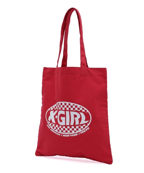 CHECKER OVAL LOGO TOTE BAG（トートバッグ）｜X-girl（エックスガール