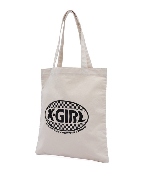 セール】CHECKER OVAL LOGO TOTE BAG（トートバッグ）｜X-girl