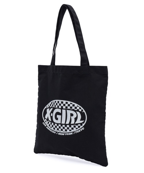 CHECKER OVAL LOGO TOTE BAG（トートバッグ）｜X-girl（エックスガール