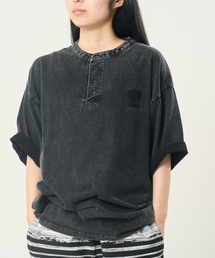 スノーウォッシュワンポイント刺繍ヘンリーTEE(M1)