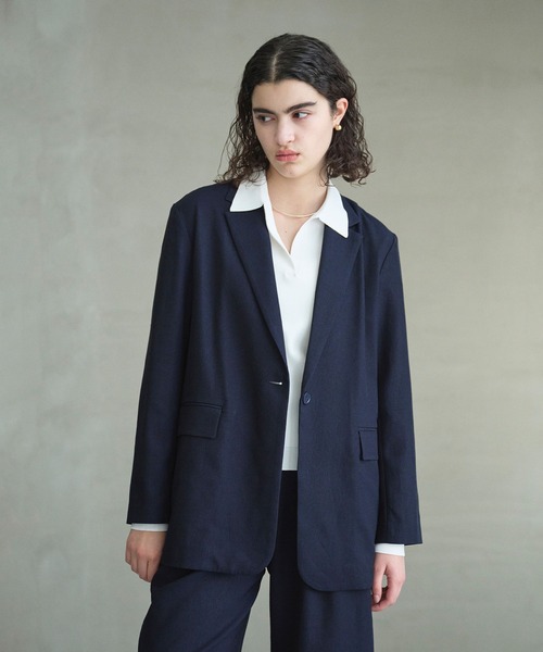 N.O.R.C（ノーク）の「【トリアセリネン】テーラードジャケット（テーラードジャケット・レディース・ホワイト/ベージュ/ネイビー・S/M）」の3枚目の写真