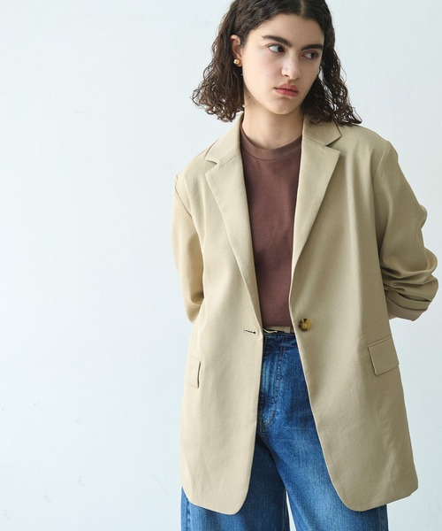 N.O.R.C（ノーク）の「【トリアセリネン】テーラードジャケット（テーラードジャケット・レディース・ホワイト/ベージュ/ネイビー・S/M）」の6枚目の写真