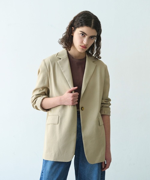 N.O.R.C（ノーク）の「【トリアセリネン】テーラードジャケット（テーラードジャケット・レディース・ホワイト/ベージュ/ネイビー・S/M）」の5枚目の写真