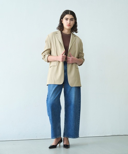 N.O.R.C（ノーク）の「【トリアセリネン】テーラードジャケット（テーラードジャケット・レディース・ホワイト/ベージュ/ネイビー・S/M）」の13枚目の写真