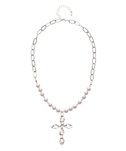 jouetie（ジュエティ）の「クロスモチーフパールネックレス（ネックレス・レディース・シルバー・FREE）」の7枚目の写真