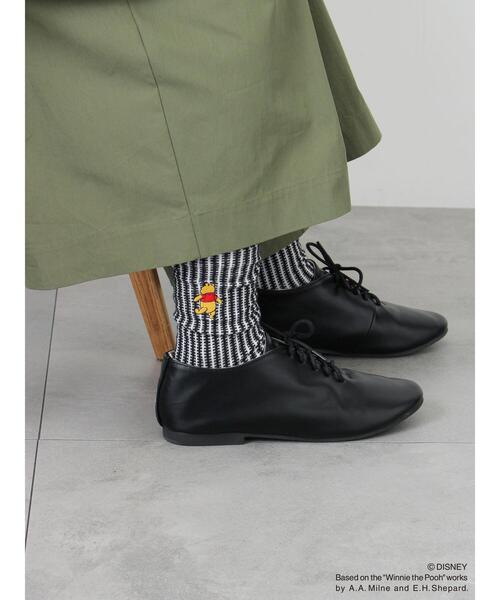 Samansa Mos2（サマンサ モスモス）の「【Disney】くまのプーさん/ﾜﾝﾎﾟｲﾝﾄ刺繍ｿｯｸｽ（ソックス/靴下・レディース・ブラック/レッド/キナリ・F）」の8枚目の写真