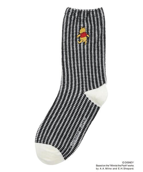 Samansa Mos2（サマンサ モスモス）の「【Disney】くまのプーさん/ﾜﾝﾎﾟｲﾝﾄ刺繍ｿｯｸｽ（ソックス/靴下・レディース・ブラック/レッド/キナリ・F）」の11枚目の写真