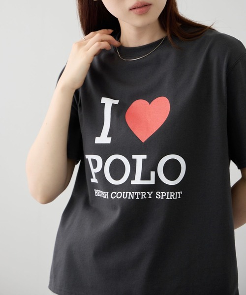 Mac-House(マックハウス)の「POLO BCS ILOVEPOLO フロントプリント クロップドTシャツ(Tシャツ/カットソー・レディース・スミクロ/ホワイト・L/M)」の2枚目の写真