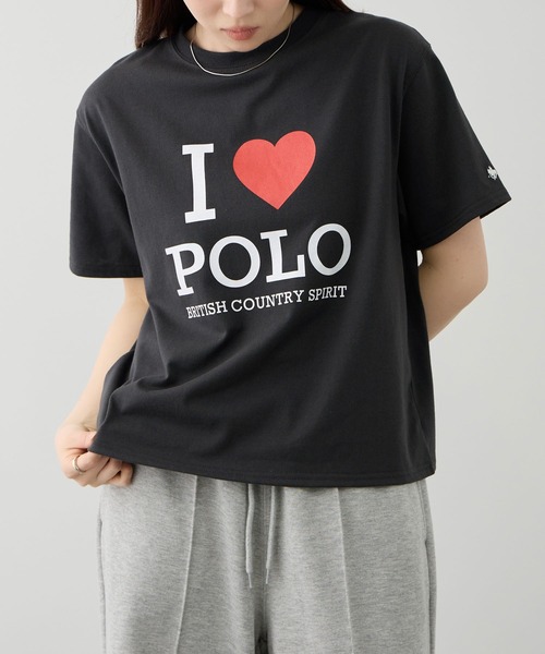 Mac-House(マックハウス)の「POLO BCS ILOVEPOLO フロントプリント クロップドTシャツ(Tシャツ/カットソー・レディース・スミクロ/ホワイト・L/M)」の5枚目の写真