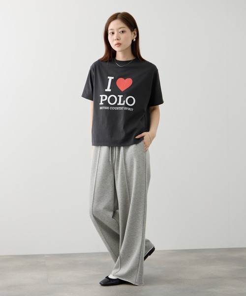 Mac-House(マックハウス)の「POLO BCS ILOVEPOLO フロントプリント クロップドTシャツ(Tシャツ/カットソー・レディース・スミクロ/ホワイト・L/M)」の6枚目の写真