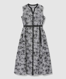 ANAYI | フラワー刺繍ストライプＡライン ワンピース(ワンピース)