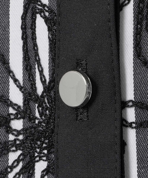 ANAYI（アナイ）の「フラワー刺繍ストライプＡライン ワンピース（ワンピース・レディース・ブラック・38/36/34）」の8枚目の写真