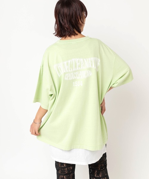 RNA（アールエヌエー）の「M2685 STRANGE STAR BIG T（Tシャツ/カットソー・レディース・パープル/スミクロ/ライム・MEDIUM）」の11枚目の写真