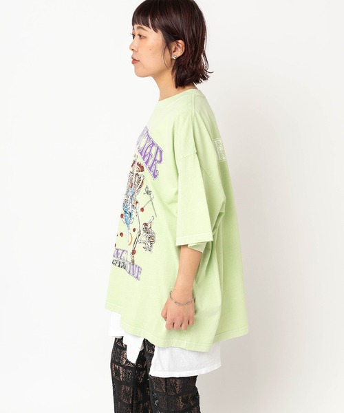 RNA（アールエヌエー）の「M2685 STRANGE STAR BIG T（Tシャツ/カットソー・レディース・パープル/スミクロ/ライム・MEDIUM）」の10枚目の写真