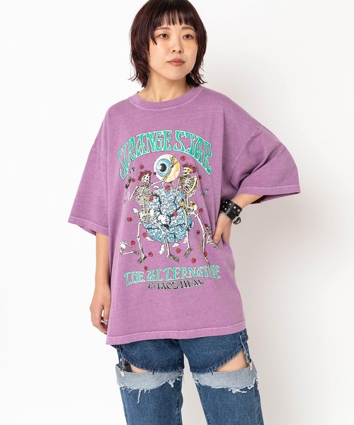 RNA（アールエヌエー）の「M2685 STRANGE STAR BIG T（Tシャツ/カットソー・レディース・パープル/スミクロ/ライム・MEDIUM）」の14枚目の写真
