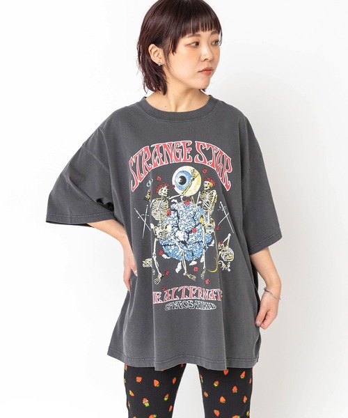 RNA（アールエヌエー）の「M2685 STRANGE STAR BIG T（Tシャツ/カットソー・レディース・パープル/スミクロ/ライム・MEDIUM）」の4枚目の写真