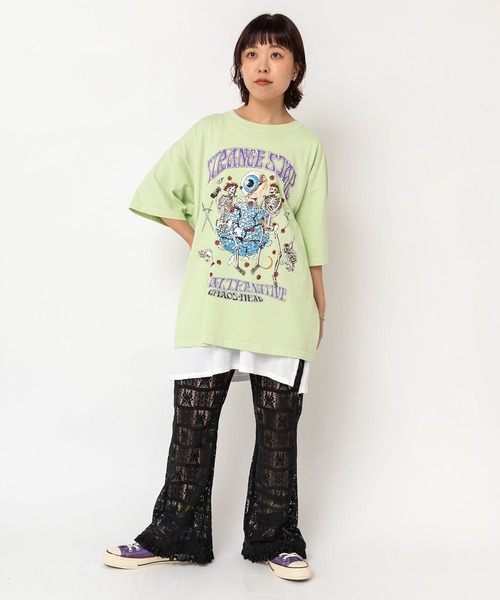 RNA（アールエヌエー）の「M2685 STRANGE STAR BIG T（Tシャツ/カットソー・レディース・パープル/スミクロ/ライム・MEDIUM）」の22枚目の写真