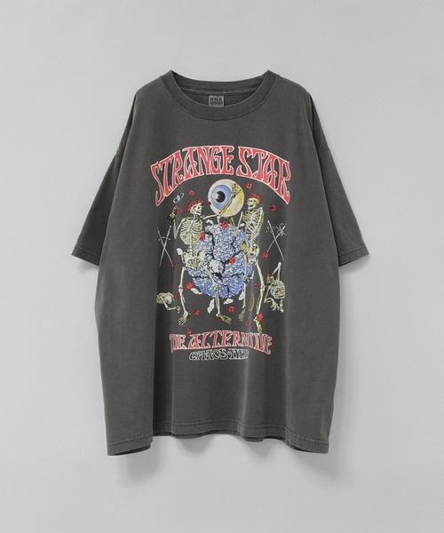 RNA（アールエヌエー）の「M2685 STRANGE STAR BIG T（Tシャツ/カットソー・レディース・パープル/スミクロ/ライム・MEDIUM）」の7枚目の写真