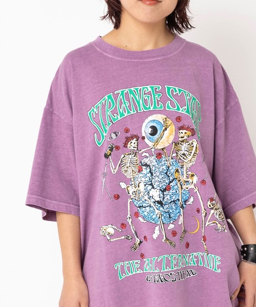 RNA（アールエヌエー）の「M2685 STRANGE STAR BIG T（Tシャツ/カットソー・レディース・パープル/スミクロ/ライム・MEDIUM）」の13枚目の写真
