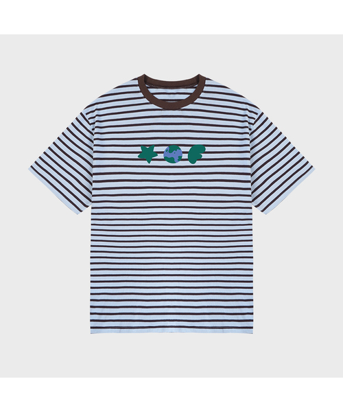 GRAVER（グレーバー）の「[ユニセックス]TRIOストライプ半袖Tシャツ_3カラー（Tシャツ/カットソー・レディース・スカイブルー/ネイビー/ピンク・MEDIUM/LARGE）」の2枚目の写真