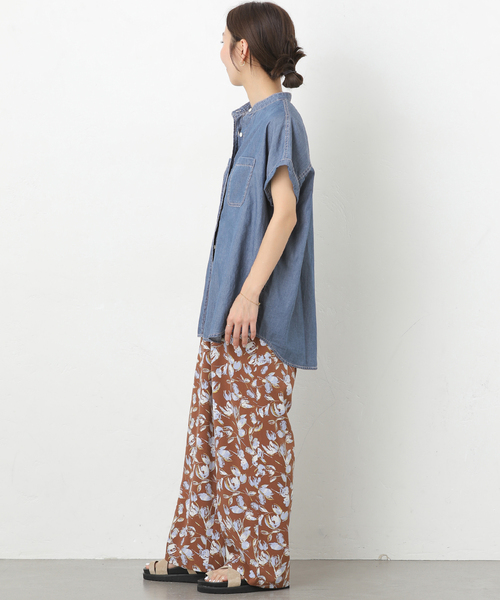 JOURNAL STANDARD relume(ジャーナルスタンダード レリューム)の「ライトデニムバンドカラーフレンチ(シャツ/ブラウス・レディース・ブルー/サックスブルー・FREE)」の3枚目の写真
