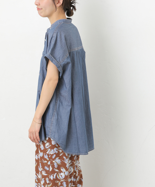 JOURNAL STANDARD relume(ジャーナルスタンダード レリューム)の「ライトデニムバンドカラーフレンチ(シャツ/ブラウス・レディース・ブルー/サックスブルー・FREE)」の10枚目の写真