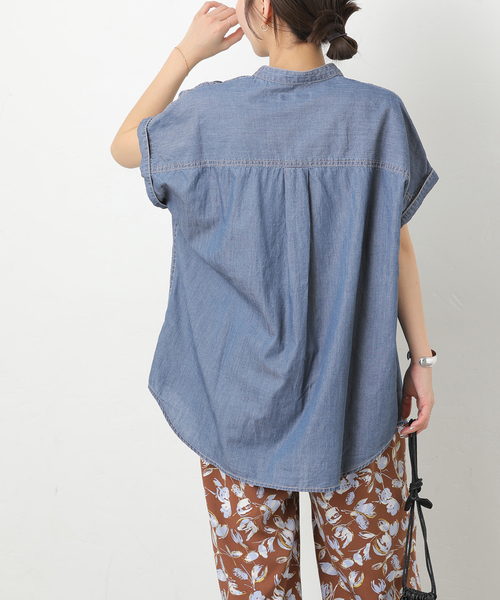 JOURNAL STANDARD relume(ジャーナルスタンダード レリューム)の「ライトデニムバンドカラーフレンチ(シャツ/ブラウス・レディース・ブルー/サックスブルー・FREE)」の11枚目の写真