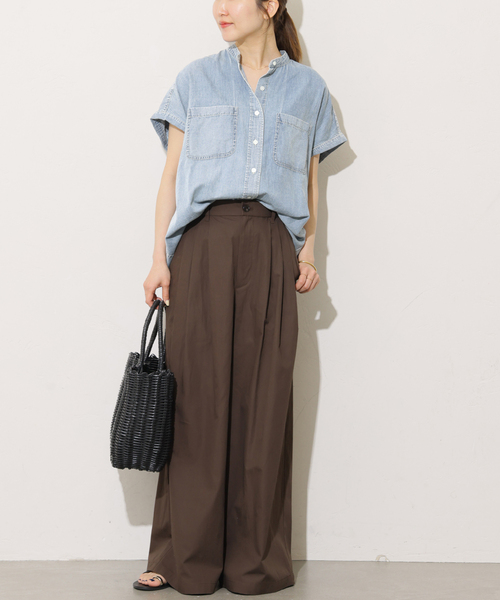 JOURNAL STANDARD relume(ジャーナルスタンダード レリューム)の「ライトデニムバンドカラーフレンチ(シャツ/ブラウス・レディース・ブルー/サックスブルー・FREE)」の12枚目の写真