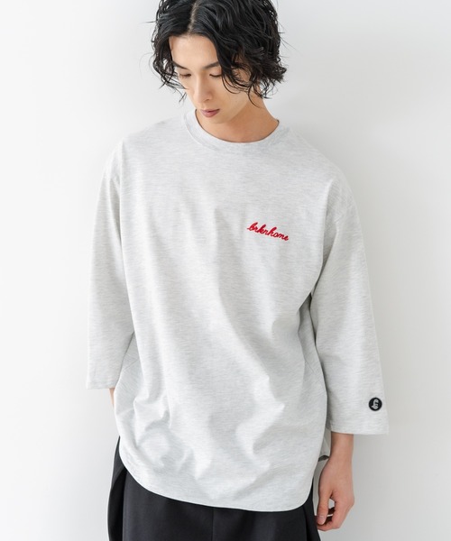 brknhome(ブロークンホーム)の「【BRKNHOME/ブロークンホーム】×【ZERO STAIN/ゼロステイン】コラボ 7分袖 裾ラウンド クルーネック ベースボール Tシャツ(Tシャツ/カットソー・メンズ・オフホワイト/スミクロ/ホワイト・LARGE/MEDIUM)」の15枚目の写真