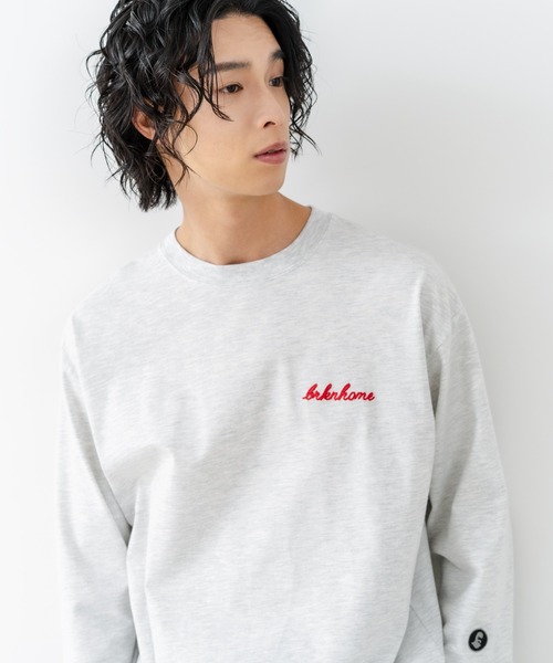 brknhome(ブロークンホーム)の「【BRKNHOME/ブロークンホーム】×【ZERO STAIN/ゼロステイン】コラボ 7分袖 裾ラウンド クルーネック ベースボール Tシャツ(Tシャツ/カットソー・メンズ・オフホワイト/スミクロ/ホワイト・LARGE/MEDIUM)」の17枚目の写真