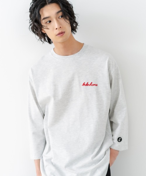 brknhome(ブロークンホーム)の「【BRKNHOME/ブロークンホーム】×【ZERO STAIN/ゼロステイン】コラボ 7分袖 裾ラウンド クルーネック ベースボール Tシャツ(Tシャツ/カットソー・メンズ・オフホワイト/スミクロ/ホワイト・LARGE/MEDIUM)」の18枚目の写真