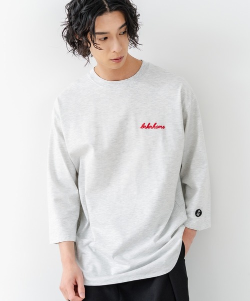 brknhome(ブロークンホーム)の「【BRKNHOME/ブロークンホーム】×【ZERO STAIN/ゼロステイン】コラボ 7分袖 裾ラウンド クルーネック ベースボール Tシャツ(Tシャツ/カットソー・メンズ・オフホワイト/スミクロ/ホワイト・LARGE/MEDIUM)」の19枚目の写真