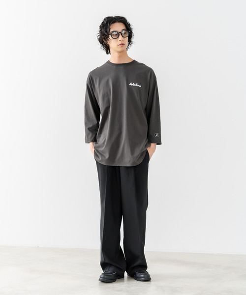 brknhome(ブロークンホーム)の「【BRKNHOME/ブロークンホーム】×【ZERO STAIN/ゼロステイン】コラボ 7分袖 裾ラウンド クルーネック ベースボール Tシャツ(Tシャツ/カットソー・メンズ・オフホワイト/スミクロ/ホワイト・LARGE/MEDIUM)」の20枚目の写真